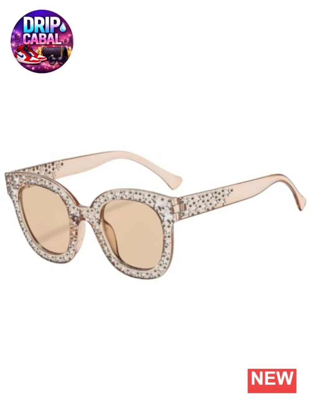 Oversized Square Rhinestone Crystal Sunglasses UV400 Protection